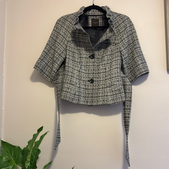 The Limited Black and White Tweed Cropped Blazer - Picture 5 of 12